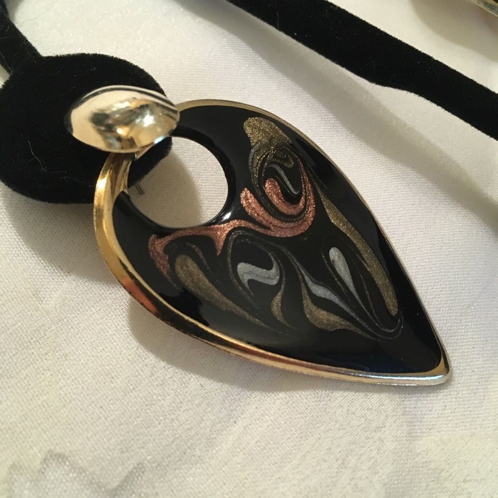Vintage Gold And Enamel Earrings